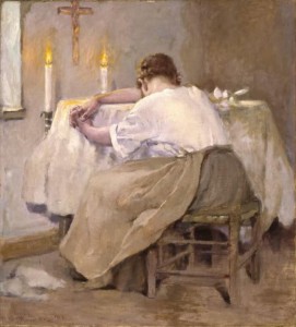 Painting is Her First Born, by Robert Reid, 1888.πίνακας με θέμα: “η πρώτη της γέννα”